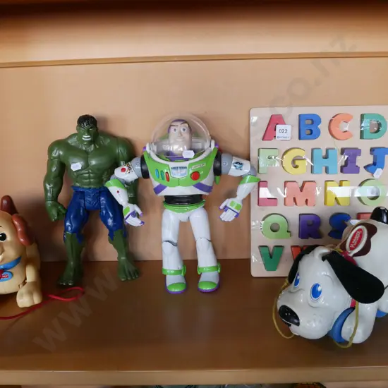 shelf of children's toys
