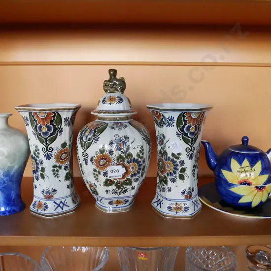 Delft temple jar, vases, tea  for one, vase