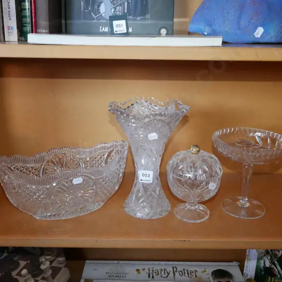 comport, cover pot, 2x vases