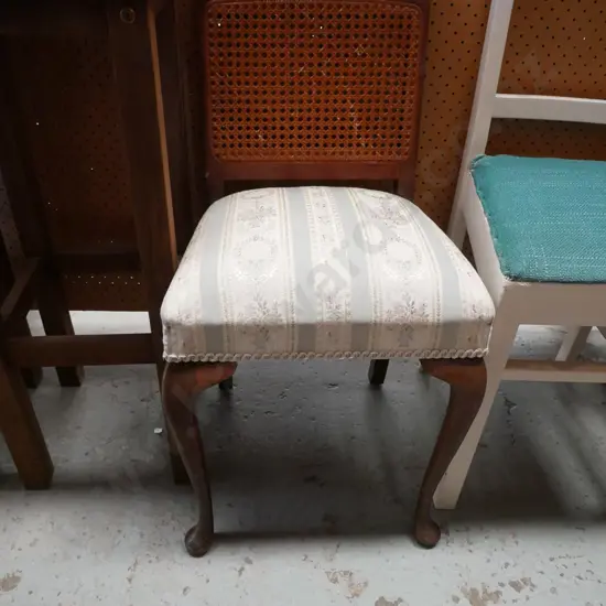 small mahogany cab leg upholstered bergere backed chair