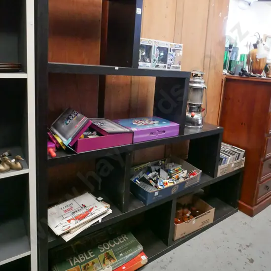 mdf faux wood veneer stepped bookcase H-1625 W-1655 D