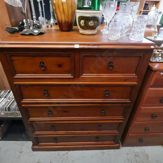 solid pine 6 drawer chest H-1220 W-1000 D-450