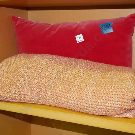 woollen blanket, cushion