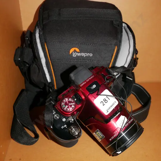 Nikon digital camera with Low Pro bag