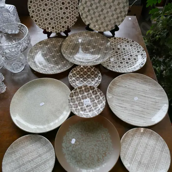 assorted Crown Lynn plates