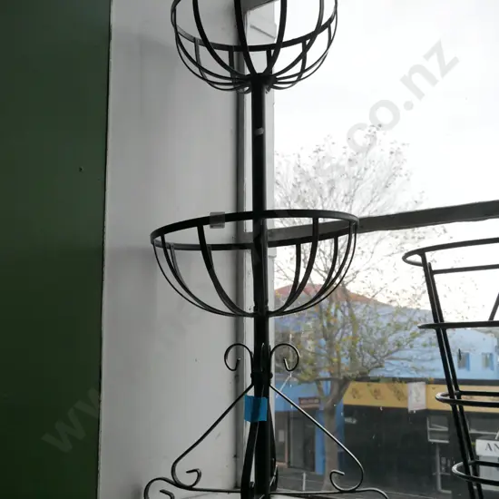 metal 2 tier basket stand H-880