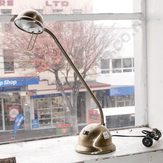 brushed metal adjustable halogen desk lamp