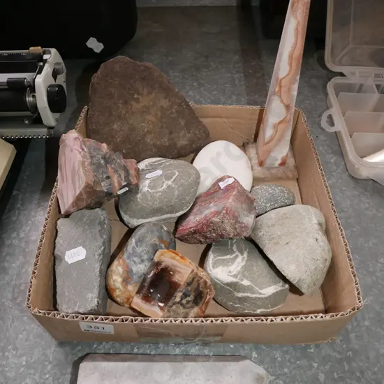 box of polished and unpolished and stones