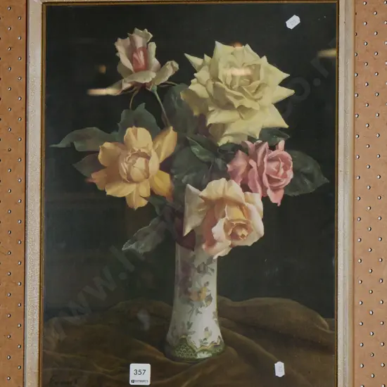 framed print - still life roses