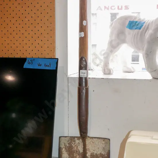 vintage wooden handled garden spade