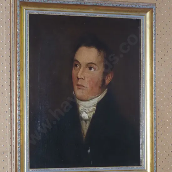 framed oil - portrait - small tear in canvas