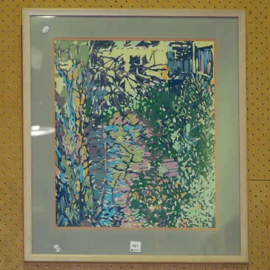 framed print - abstract garden scene