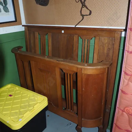 deco oak single bed ends