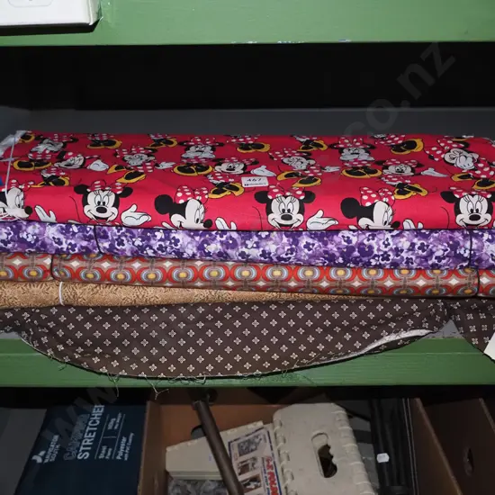 various bolts of fabric