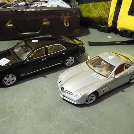 2x die cast model vehicles; Bentley L-320, Mercedes