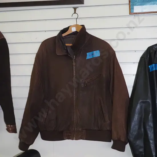 brown leather jacket