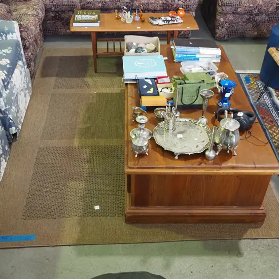 brown woven floor mat L-2300 W-1600