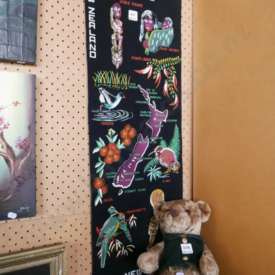 retro NZ souvenir wall scroll