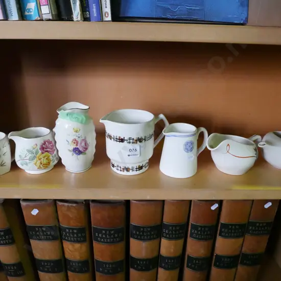 various small jugs and a Titian floral spray vase