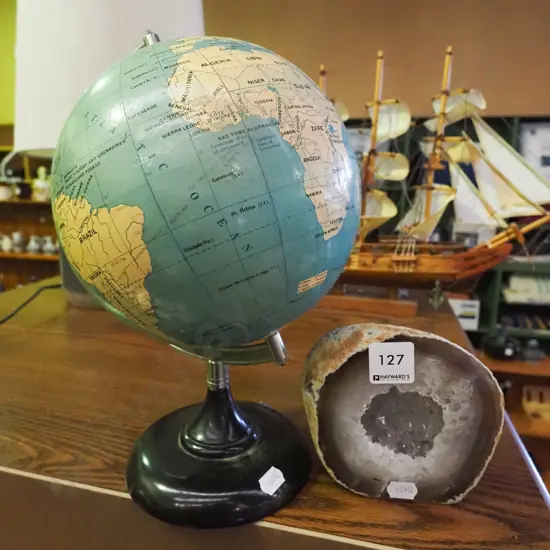 polished gemstones, small world globe H-270