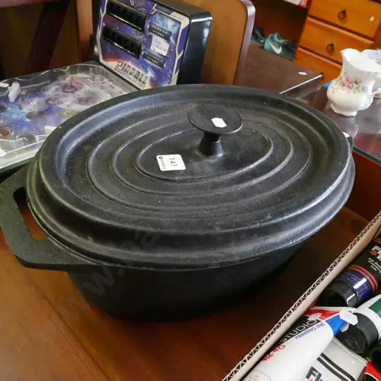 heavy duty cast iron casserole - some rust inside