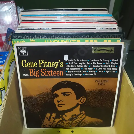box of LPs