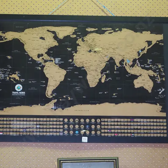 framed poster - Travel Nerds scratch travel map