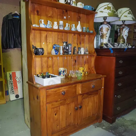 solid pine 2-door 2-drawer Welsh dresser H-1710 W-1100 D-370