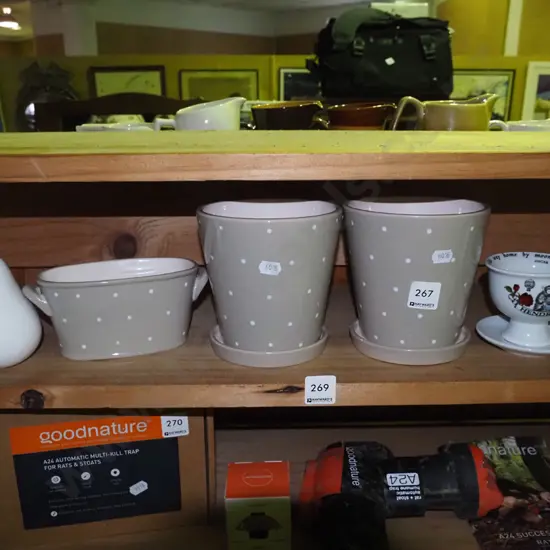 planters, ornamental pear, cup & saucer