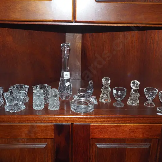 crystal candlesticks, vases, egg cups etc.