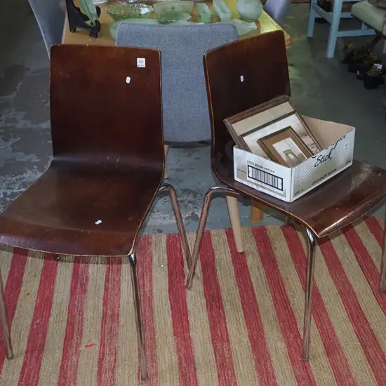 2 chrome leg dining chairs