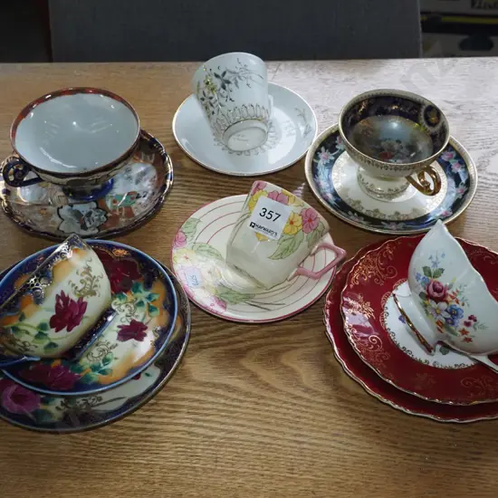 assorted trios, cups & saucers