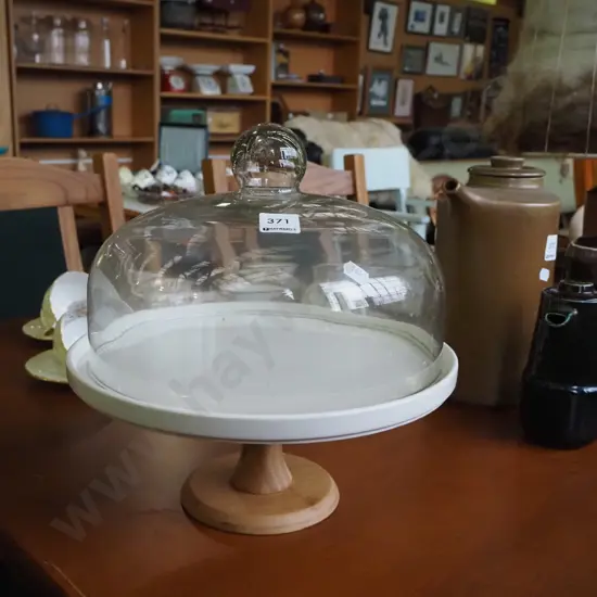 cake stand with glass cover dome H-280