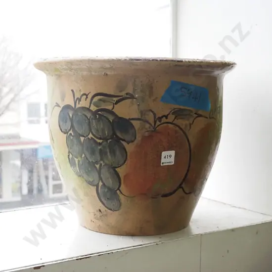 large hand painted garden planter H-320