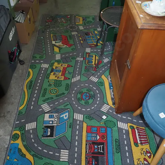 child's road map floor mat L-2000 W-980