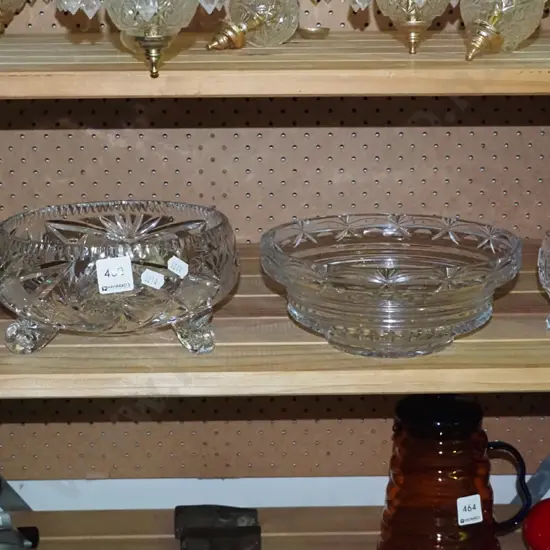 2 cut crystal bowls, 6 tumblers