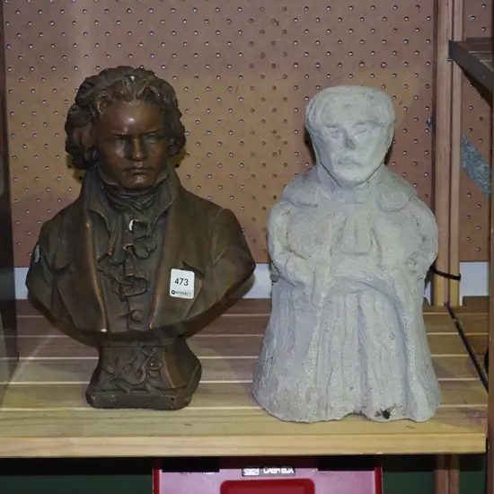 cast Beethoven bust, 1 other figurine Tallest H-320