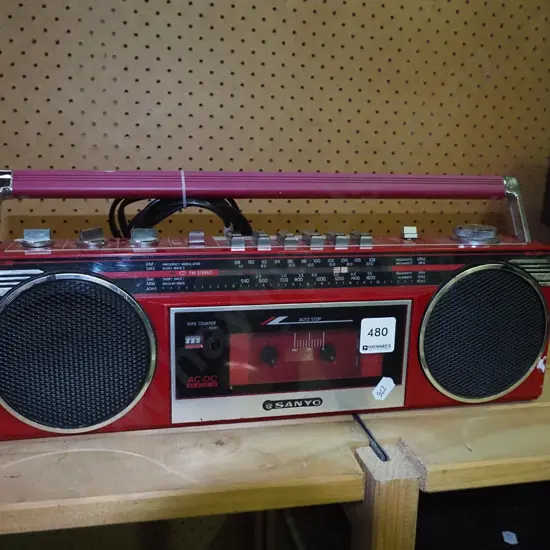 1980s Sanyo radio cassette player