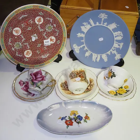 jasperware plate, Asian plate, trios etc