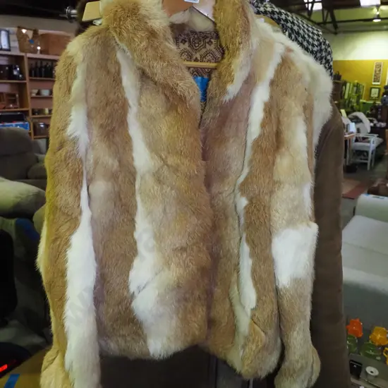 small ladies rabbit fur coat