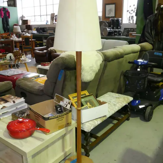 wooden standard lamp