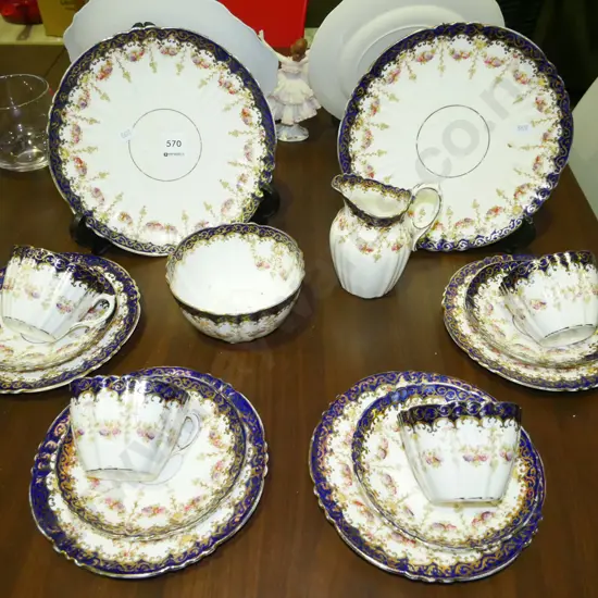 Royal Albert trios, plates, creamer, sugar