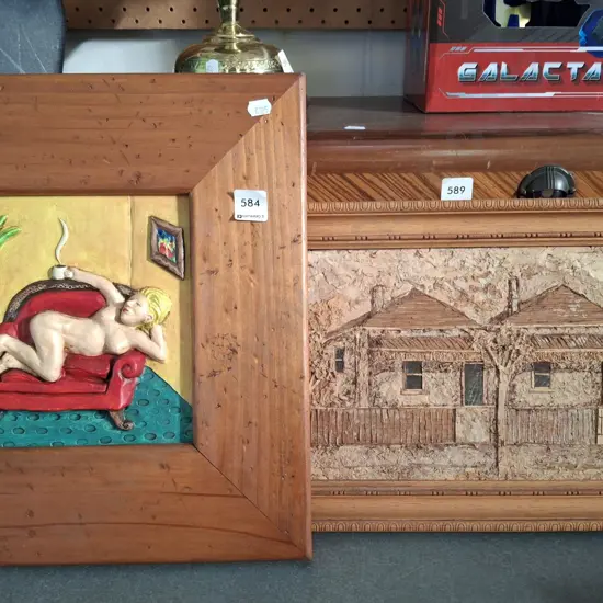 framed 3D artwork, bark picture