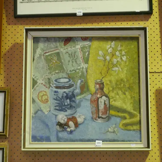 framed oil - Asian still life