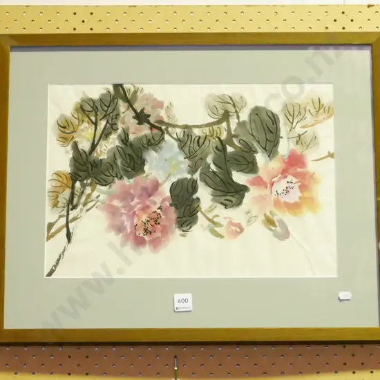framed watercolour - flowers