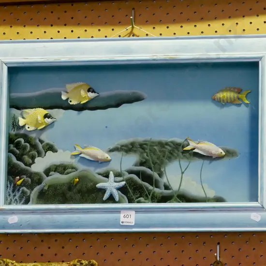 framed shadow box - ocean scene