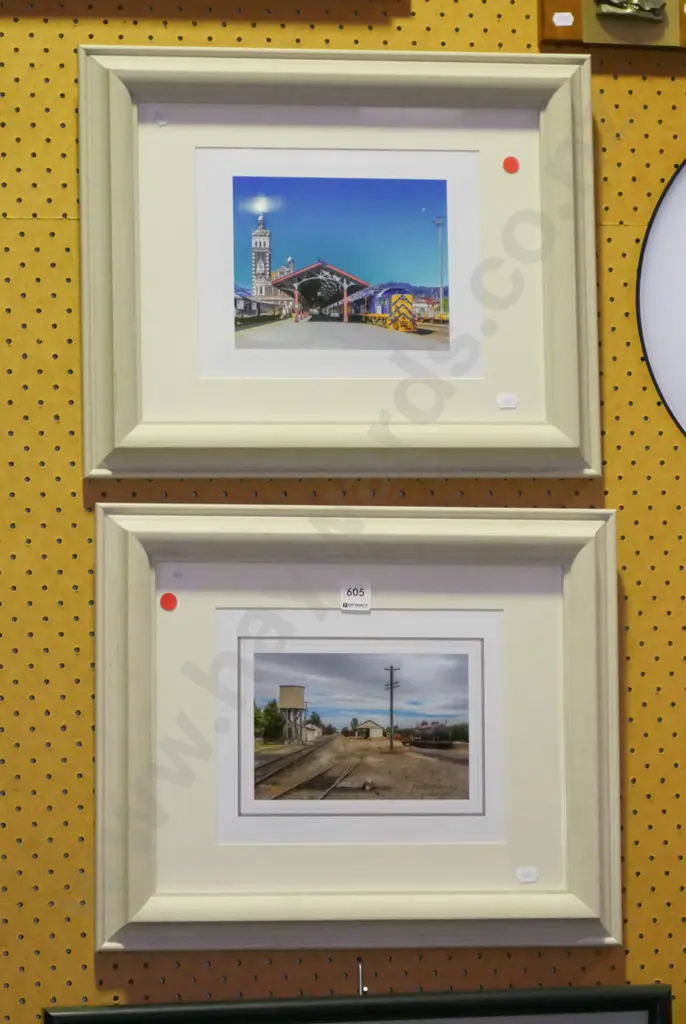 2 framed photo prints - Middlemarch, Dunedin Railway Station Image 1++