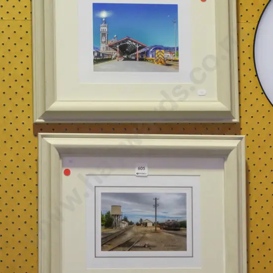 2 framed photo prints - Middlemarch, Dunedin Railway Station
