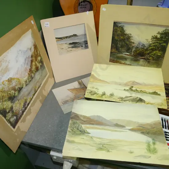 various unframed watercolours