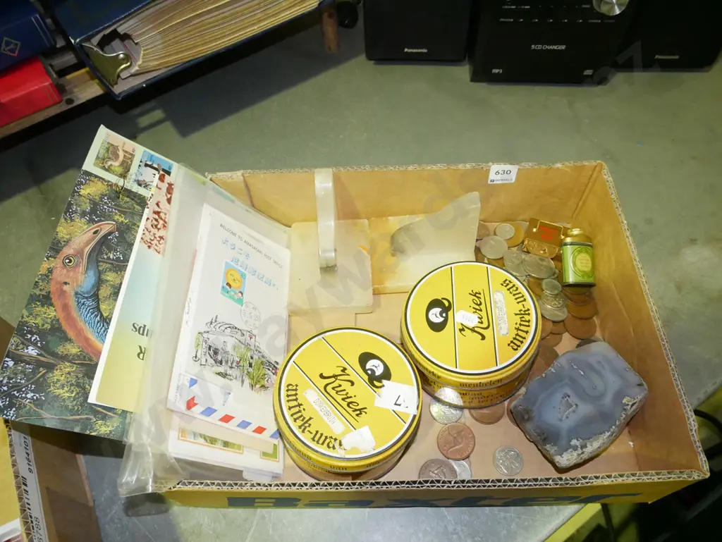 box; shoe polish, coins, ephemera etc Image 1++